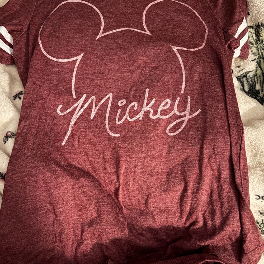 Disney Maroon Mickey Mouse Tee